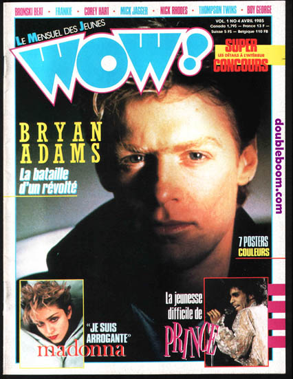 WOW Avril 1985 - Bryan Adams